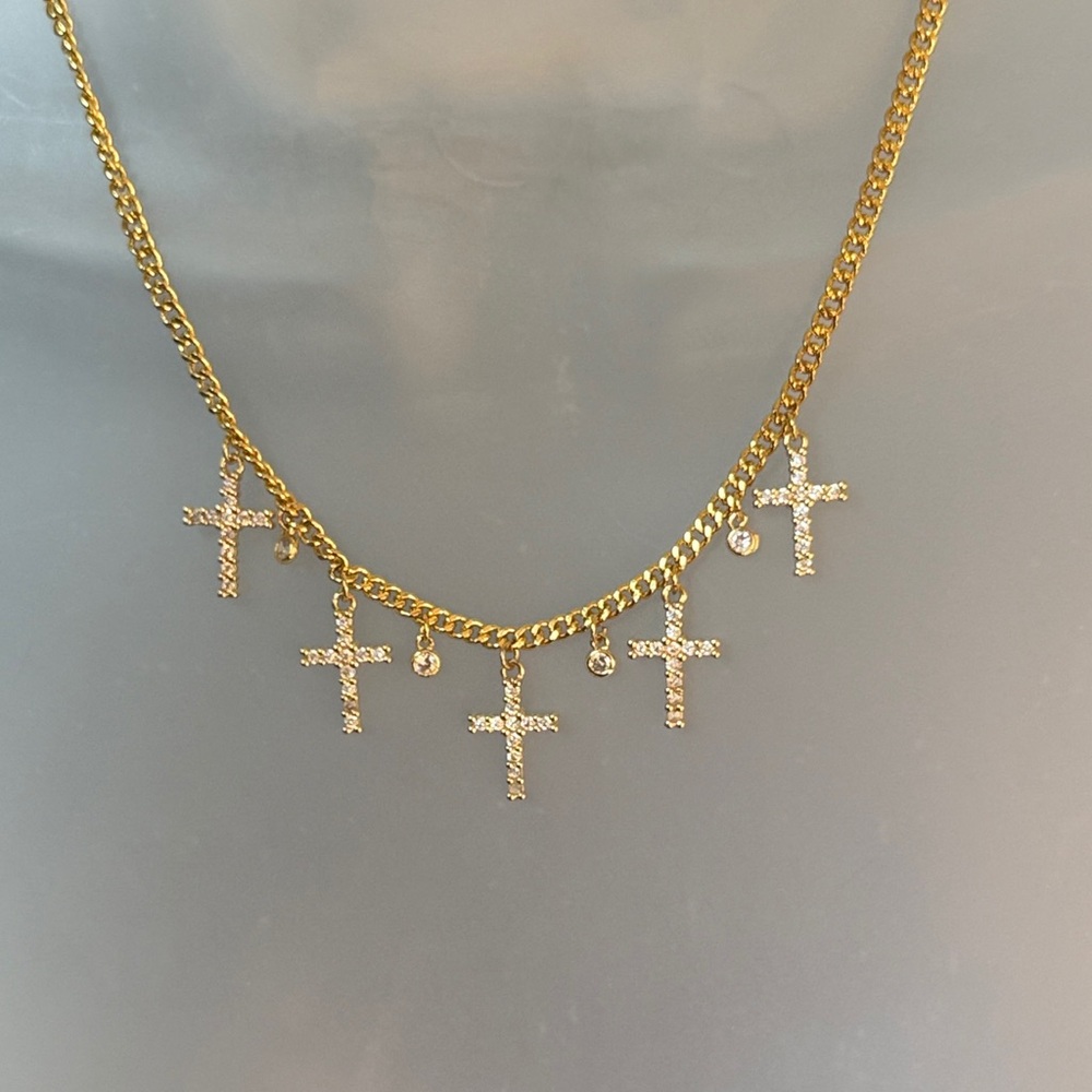 Gold Cross Pendant Necklace